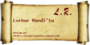 Lorber Renáta névjegykártya